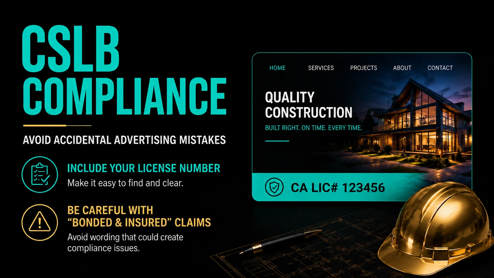 California contractor reviewing CSLB advertising compliance rules